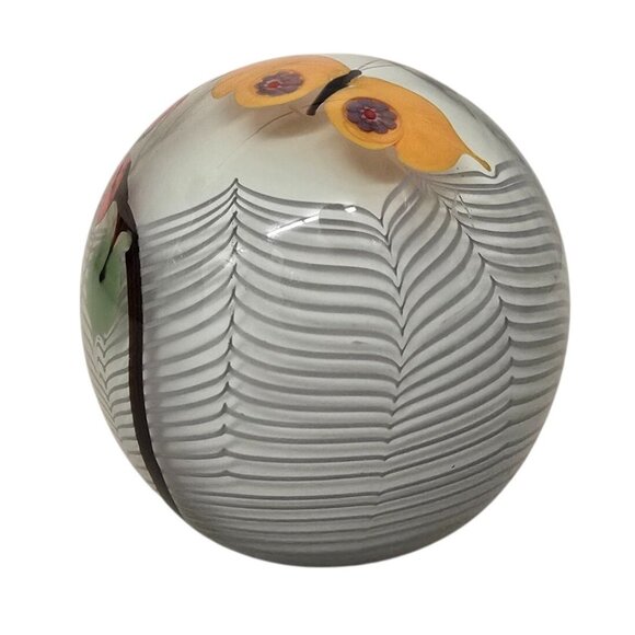 Bridgeton Studio 1978 Chris Buzzini Butterfly & Flower Paperweight - Picture 6 of 15